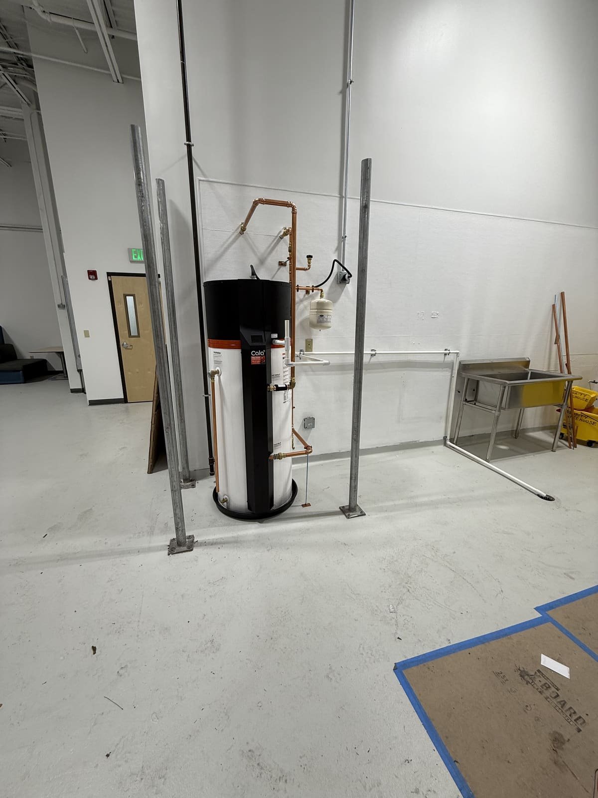 Commercial water heater installed in a new commercial space by Precision Plumbing Solutions